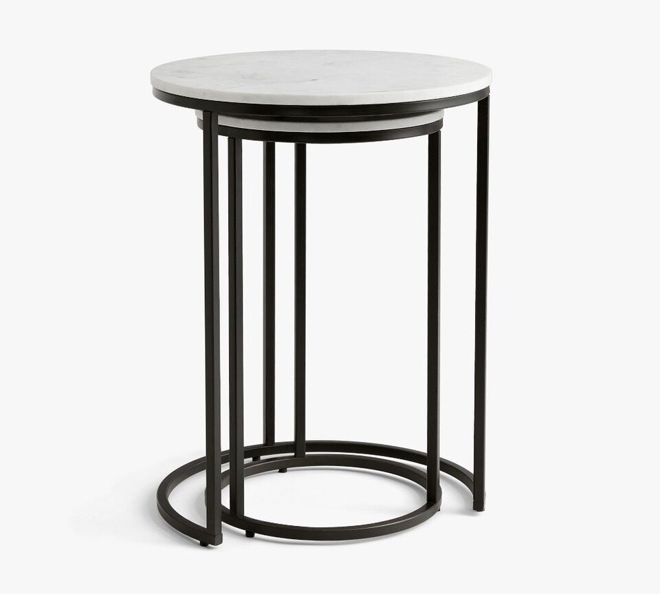 Delaney Round Nesting Side Marble Table Pottery Barn Australia
